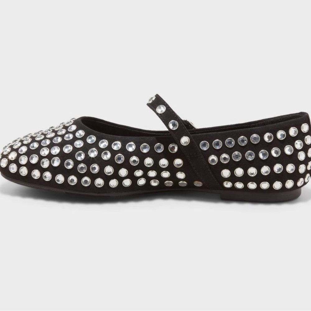 a new day Black Rhinestone Mary Jane Flats With Memory Foam - Picture 3 of 4